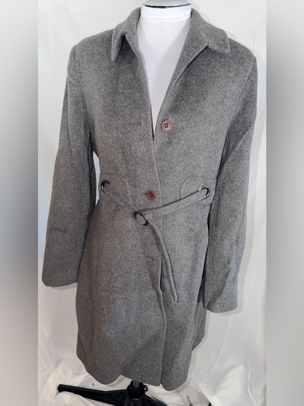 Via Spiga Wool-Blend Belted Mid-length Trench Coat